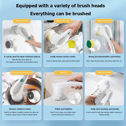 Multifunctional Bathroom/Kitchen Electric Cleaning Brush