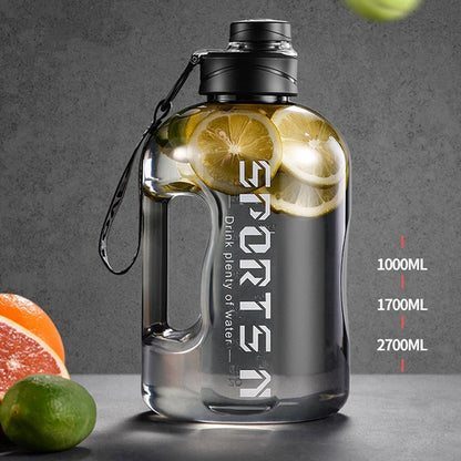 2.7 Liter Sport Water Bottle with Straw Large Portable Travel Bottles For Training Sport Fitness Cup with Time Scale BPA Free