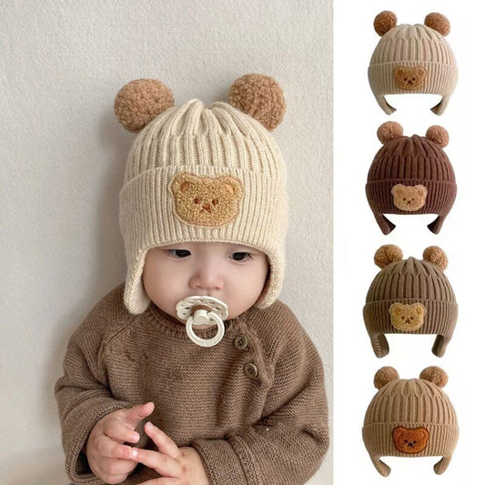 Cartoon Bear Winter Baby Beanie Cap