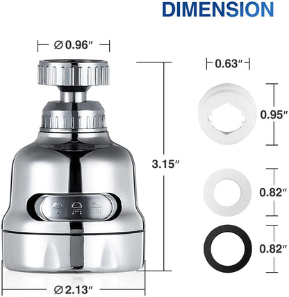 360 Degree Swivel Kitchen Faucet Aerator Adjustable Dual Mode Sprayer Filter Diffuser Water Saving Nozzle Bath Faucet Connector